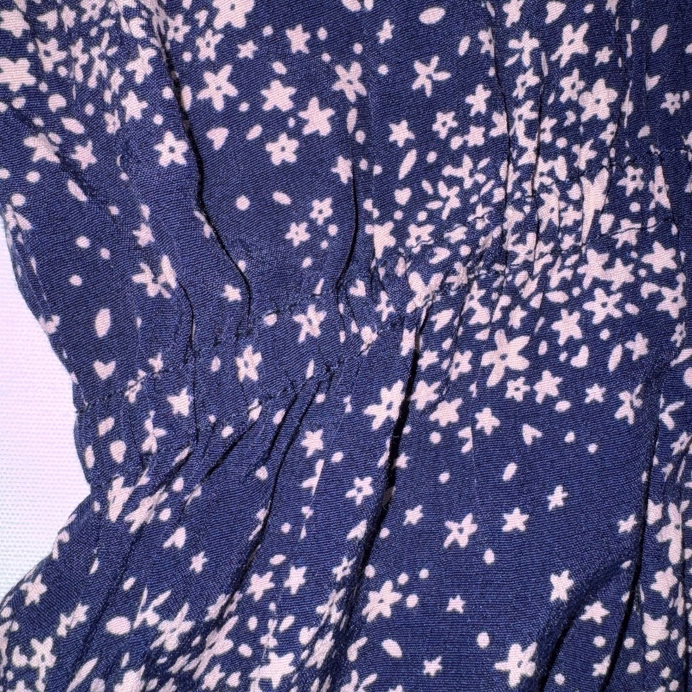 Boden Navy Pink Floral Print V-Neck Mini Dress Short Sleeve Pockets W0206 US 10 - Picture 10 of 13